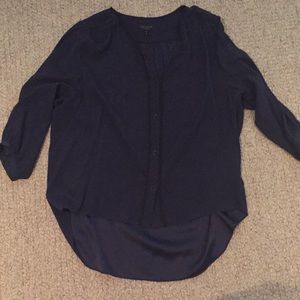 Rag and Bone navy silk blouse